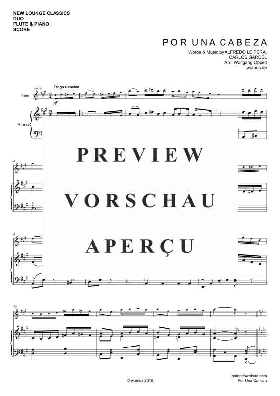 Produktgalerie: Seite 2 von 9 Por Una Cabeza, Gardel, Carlos, Querflöte und Klavier