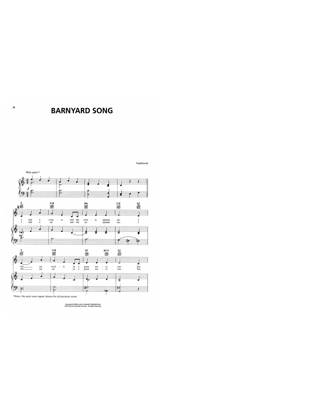 Product picture to: Barnyard Song