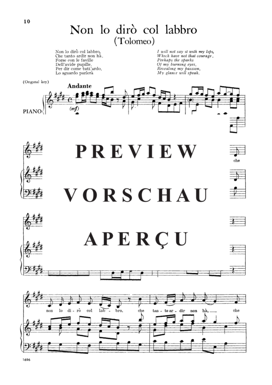 Product gallery: Page 2 of 4 Non lo dirò col labbro, , Alto Solo and Piano