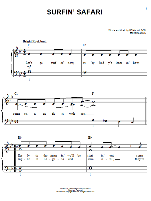 Produktgalerie: Seite 1 von 1 Surfin' Safari, The Beach Boys, Klavier