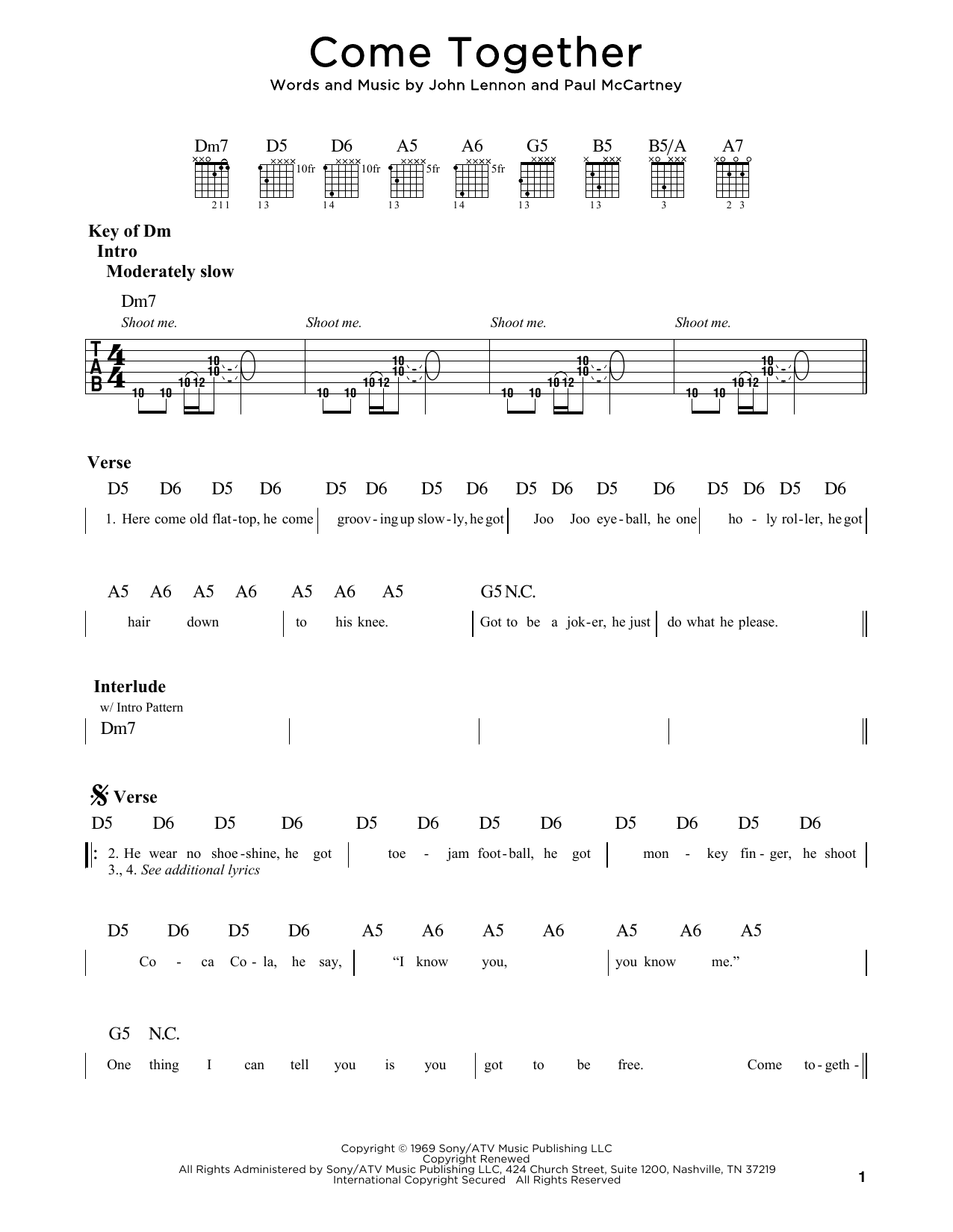 Product gallery: Page 1 of 1 Come Together, The Beatles