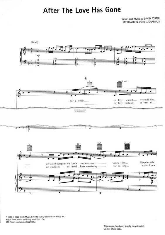 Produktgalerie: Seite 1 von 1 After The Love Has Gone, Earth, Wind And Fire, Gesang, Gitarre, Klavier