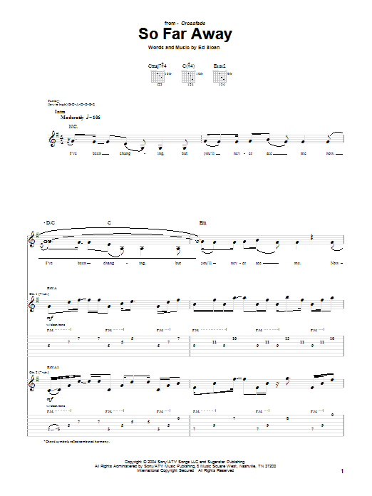 Produktgalerie: Seite 1 von 1 So Far Away, Crossfade, Gitarre