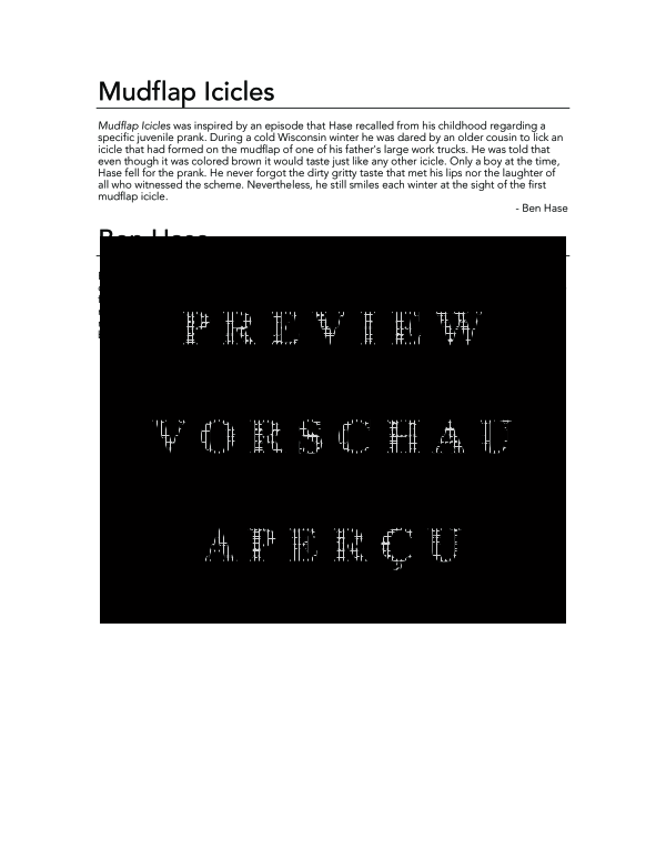 Produktgalerie: Seite 4 von 11 Mudflap Icicles, , (Duett Posaune, Tuba und Percussion)