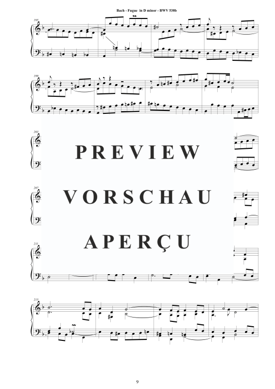 Produktgalerie: Seite 10 von 11 Fuge in D-Moll BWV 538b - Piano Version, , Klavier Solo