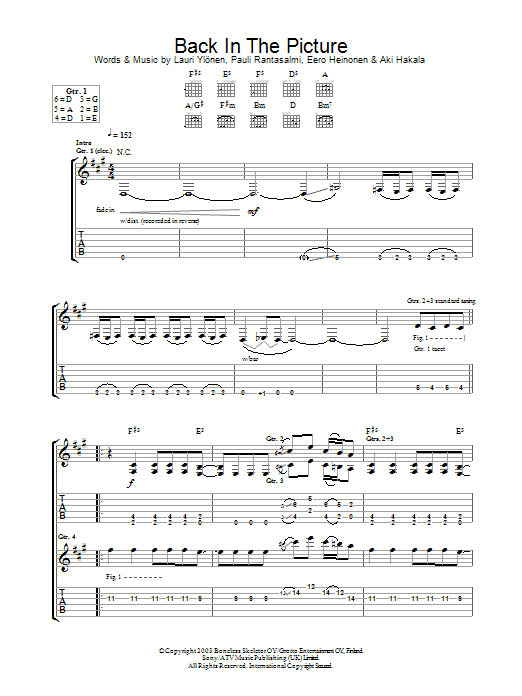 Produktgalerie: Seite 1 von 1 Back In The Picture, The Rasmus, Gitarre