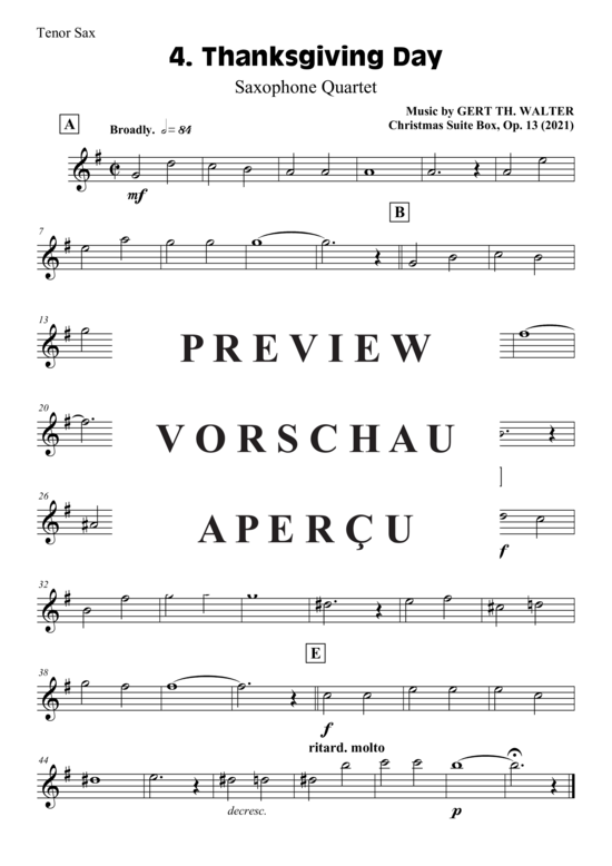 gallery: Thanksgiving Day , , (Saxophon Quartett SATB)