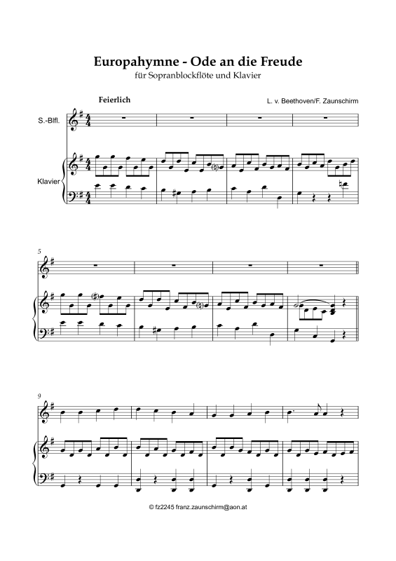 Produktbild zu: Europahymne - Ode an die FreudeLudwig van Beethoven