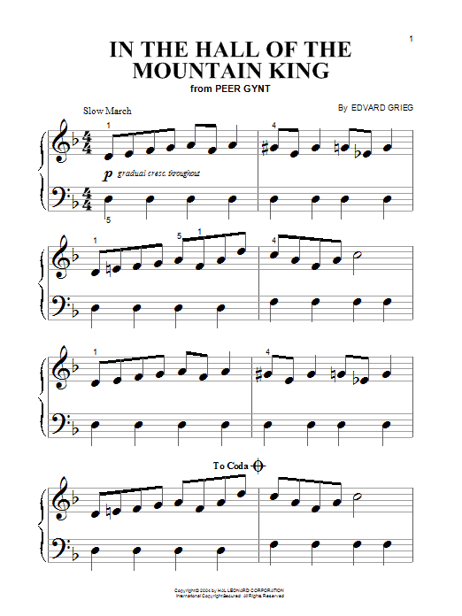 Produktgalerie: Seite 1 von 1 In The Hall Of The Mountain King, Edvard Grieg, Klavier