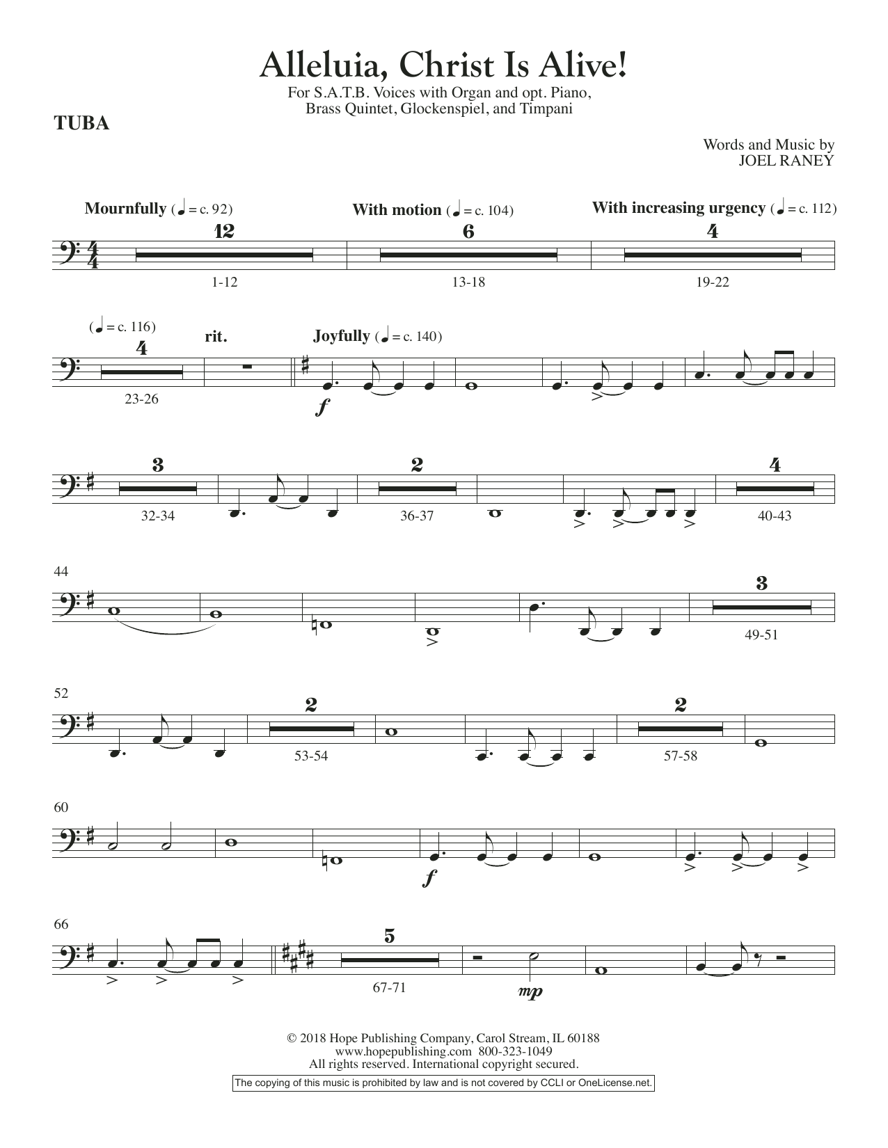 Product picture to: Alleluia, Christ Is Alive! - Tuba