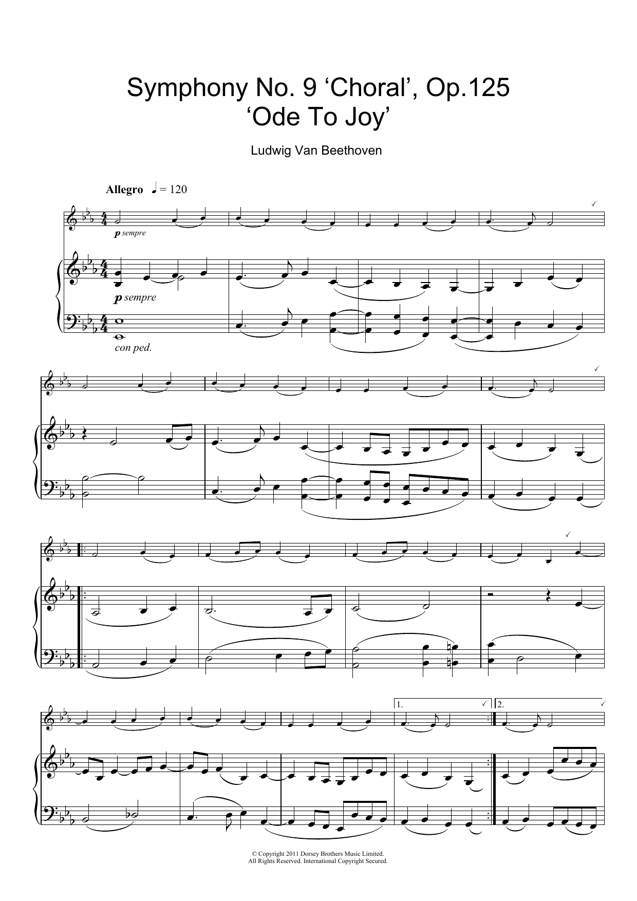 Product gallery: Page 1 of 1 Ode To Joy from Symphony No. 9, Fourth Movement, Ludwig Van Beethoven
