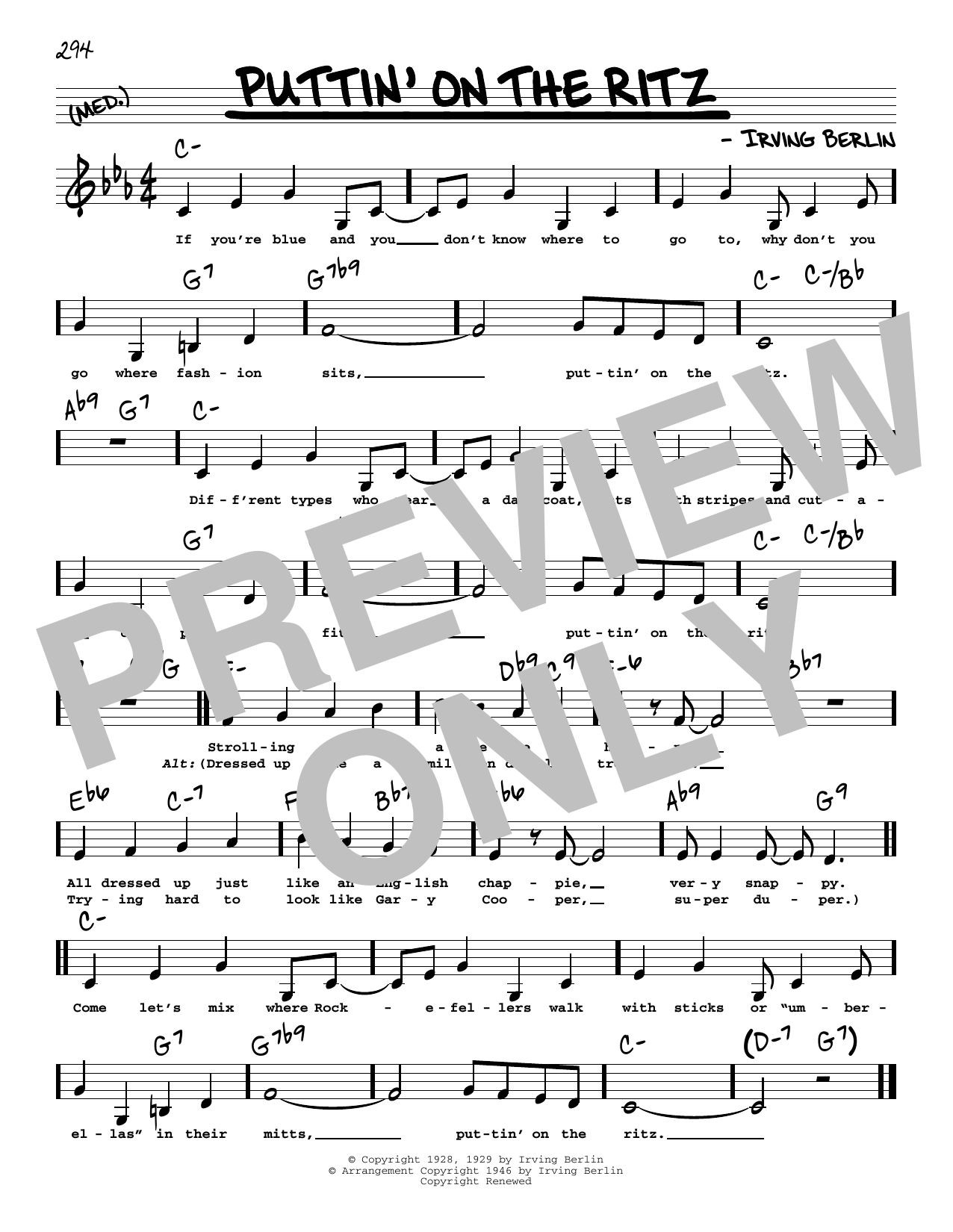 Produktbild zu: Puttin' On The Ritz (Low Voice)