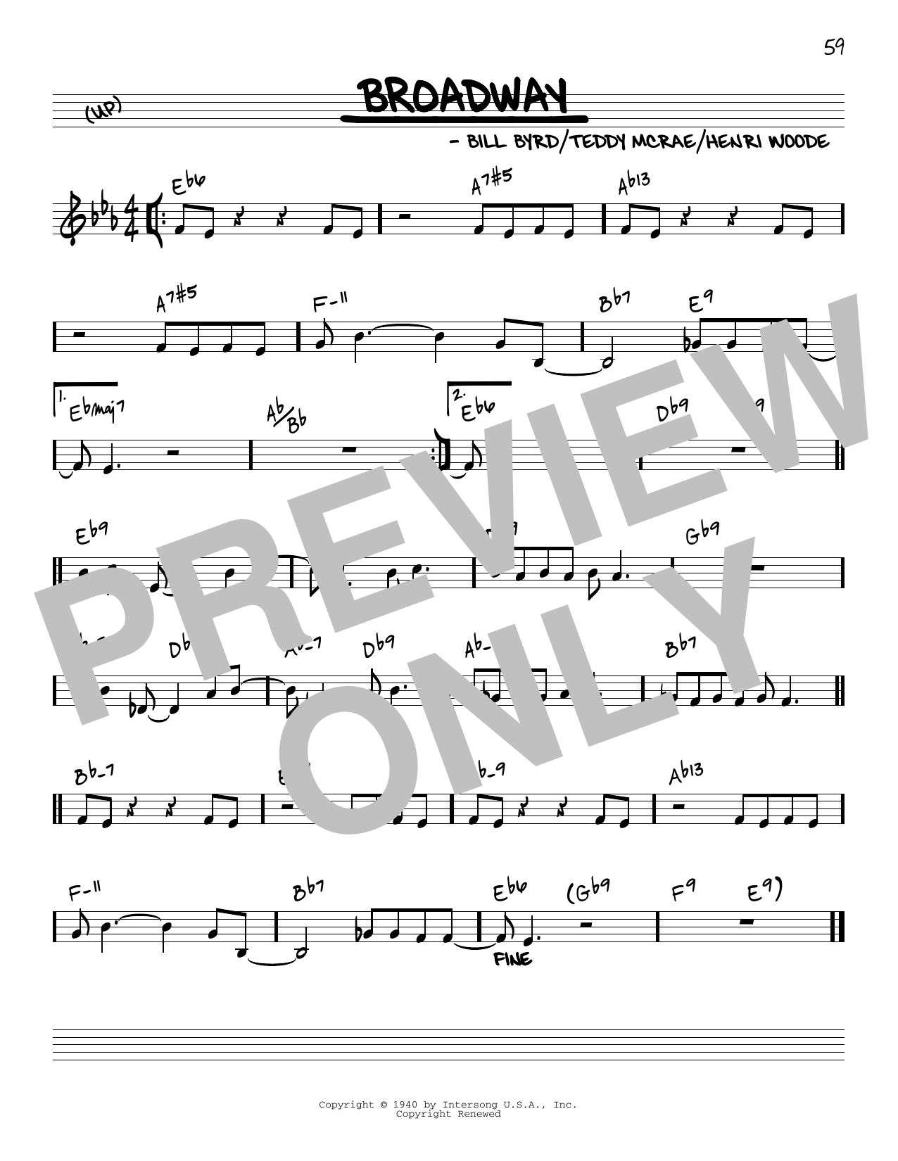 Produktbild zu:  Broadway [Reharmonized version] (arr. Jack Grassel) - Count Basie