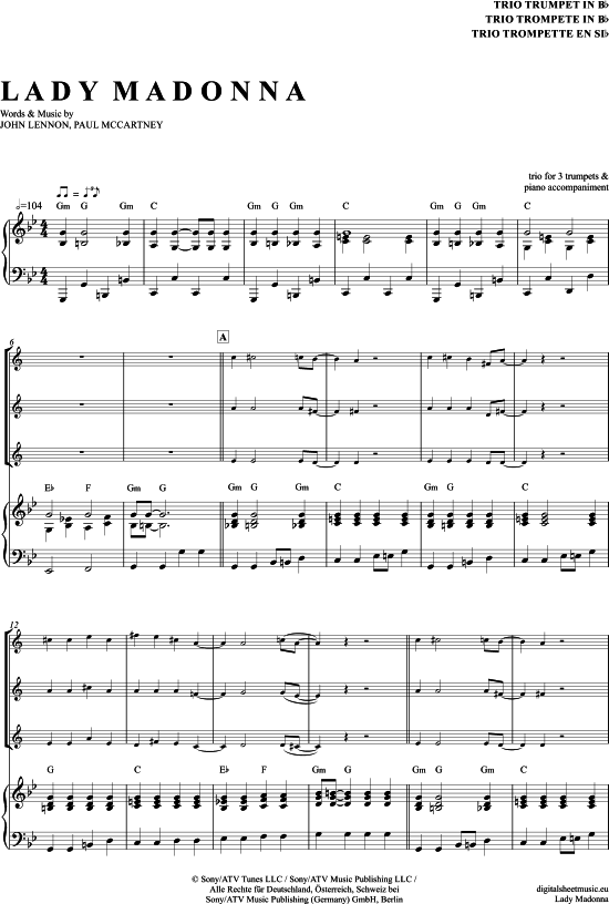 Produktbild zu: Lady Madonna The Beatles