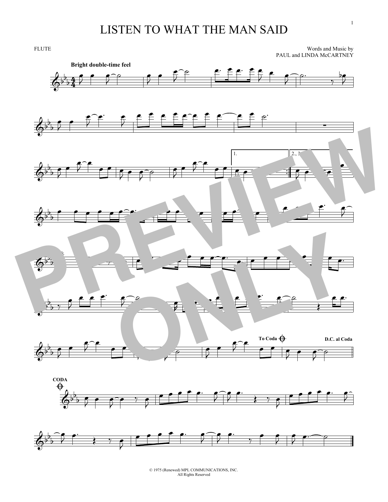 Product gallery: Page 1 of 1 Listen To What The Man Said, Wings