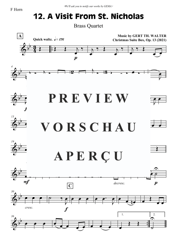 Produktgalerie: Seite 8 von 10 A Visit From St. Nicholas, , Blechbläser Quintett