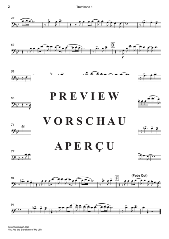 Product gallery: Page 6 of 8 You Are the Sunshine of My Life , Wonder, Stevie, (Trombone duet)