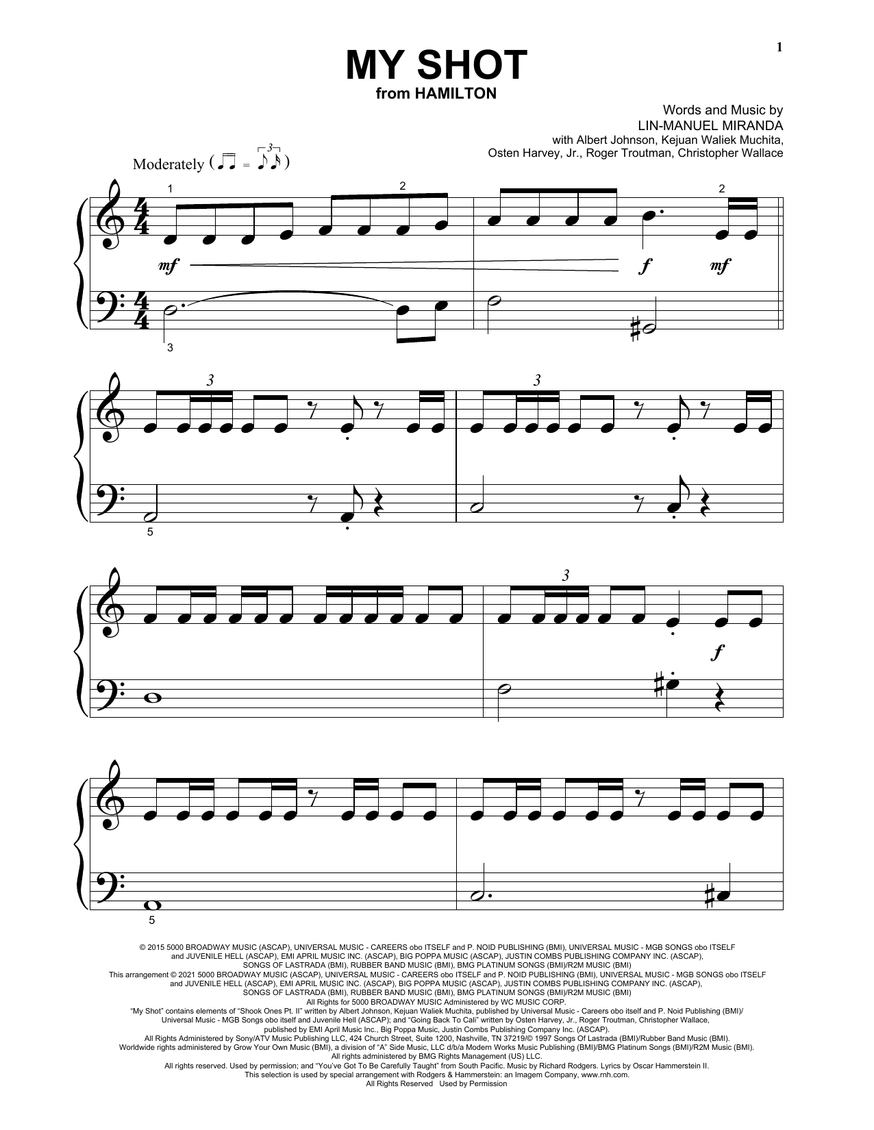 Produktbild zu: My Shot (from Hamilton)