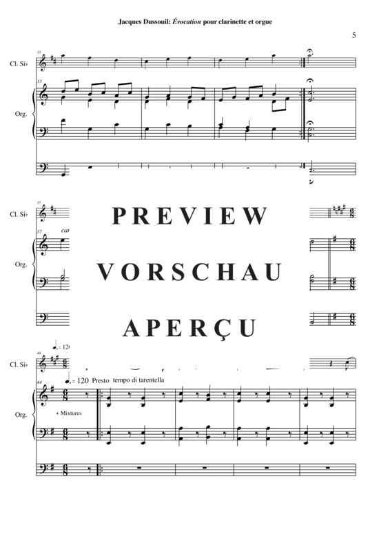 Product gallery: Page 6 of 12 Évocation , , (clarinet in Bb + organ)