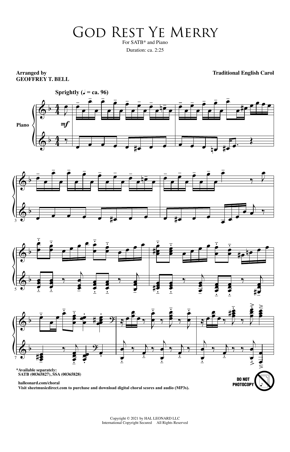 Produktgalerie: Seite 1 von 1 God Rest Ye Merry (arr. Geoffrey T. Bell), Traditional English Carol, Chor