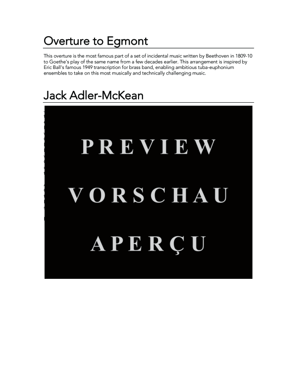 Produktgalerie: Seite 4 von 11 Overture to Egmont, , (Tuba Ensemble)