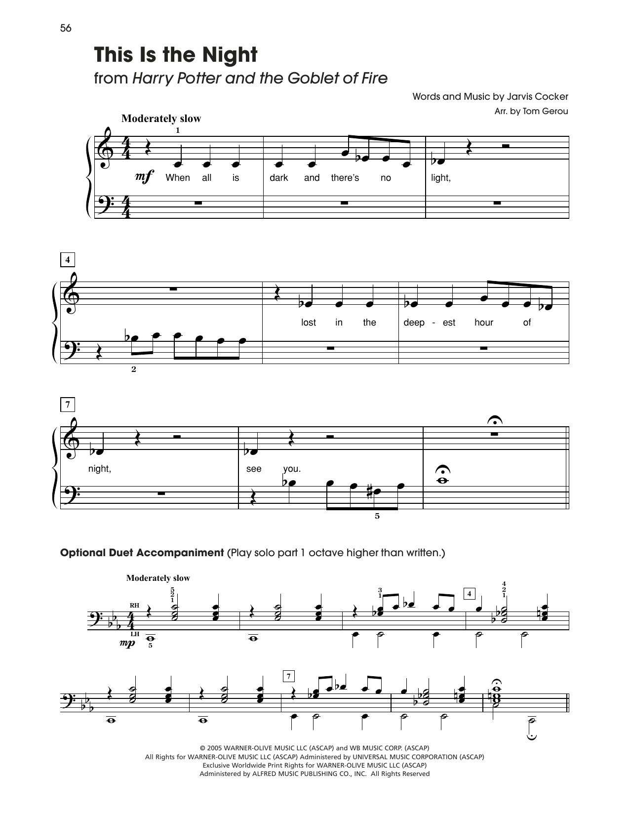 Produktbild zu: This Is The Night (from Harry Potter) (arr. Tom Gerou)