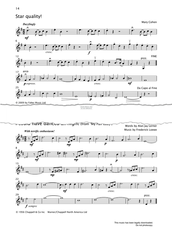 Produktgalerie: Seite 1 von 1 I Could Have Danced All Night (from 'My Fair Lady'), Frederick Loewe, Violine