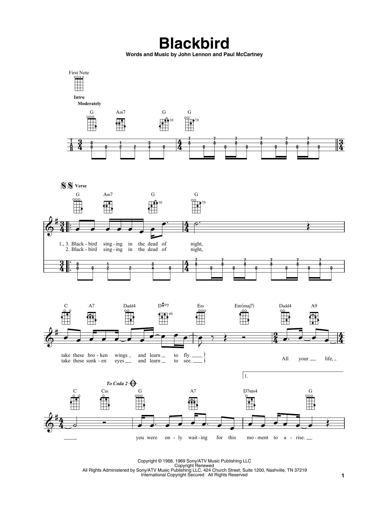 Product gallery: Page 1 of 1 Blackbird, The Beatles
