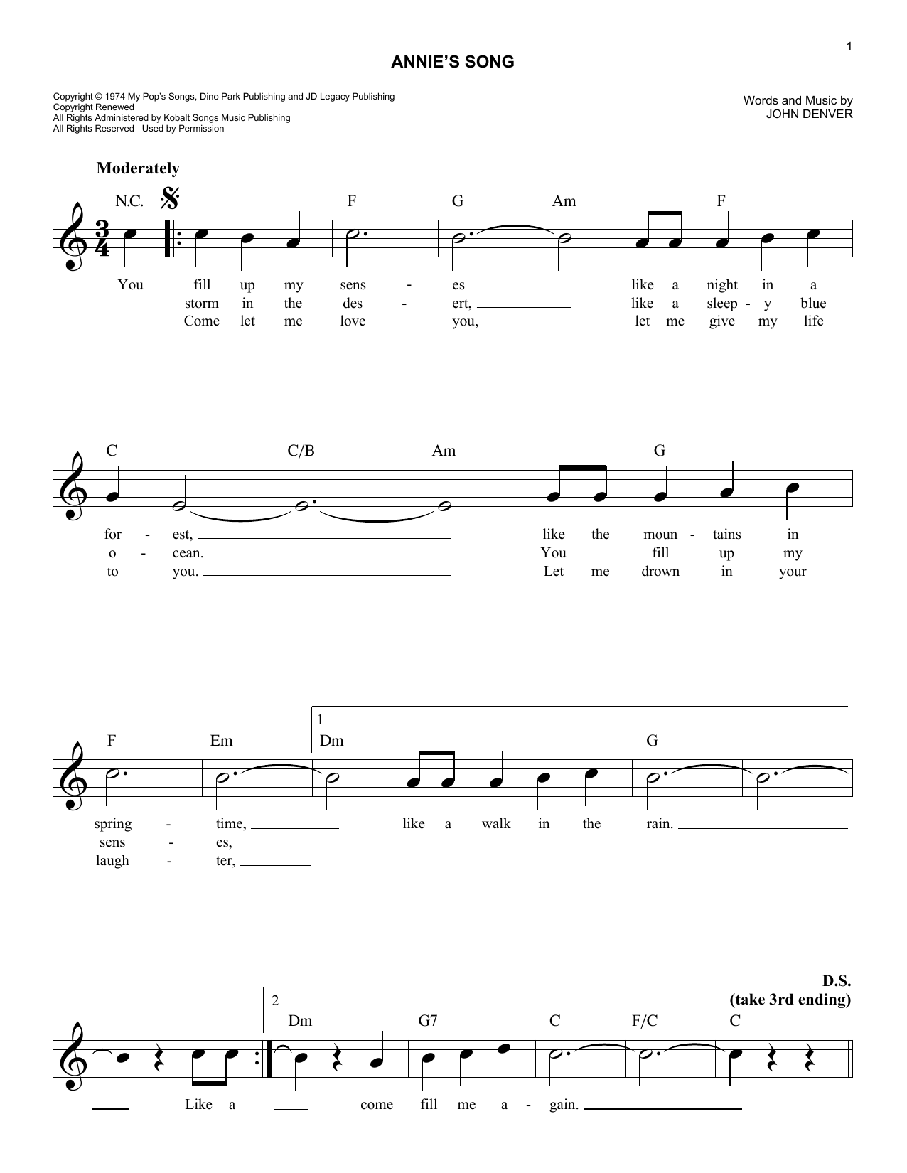 Produktgalerie: Seite 1 von 1 Annie's Song, John Denver