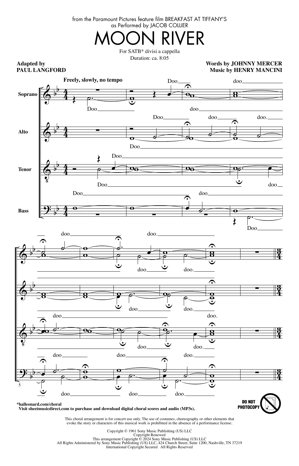 Product picture to: Moon River (arr. Paul Langford)