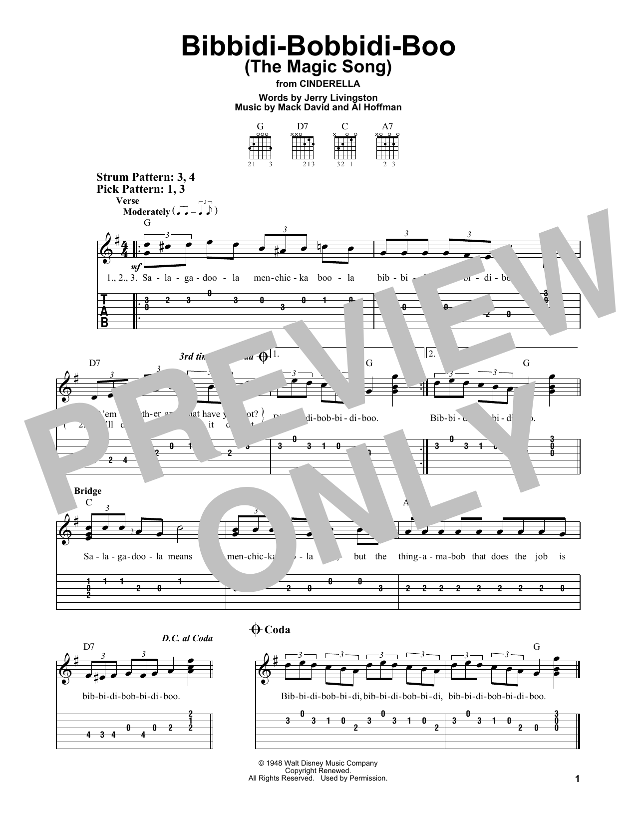 Produktbild zu: Bibbidi-Bobbidi-Boo (The Magic Song) (from Cinderella)