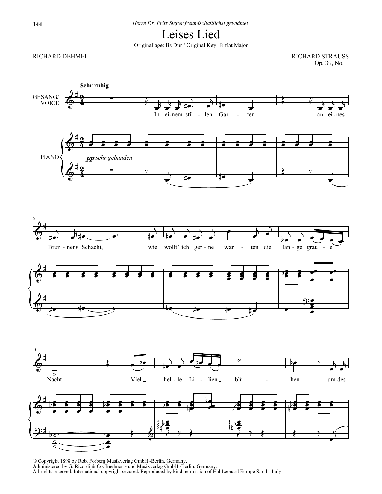 Produktbild zu: Leises Lied (Low Voice)