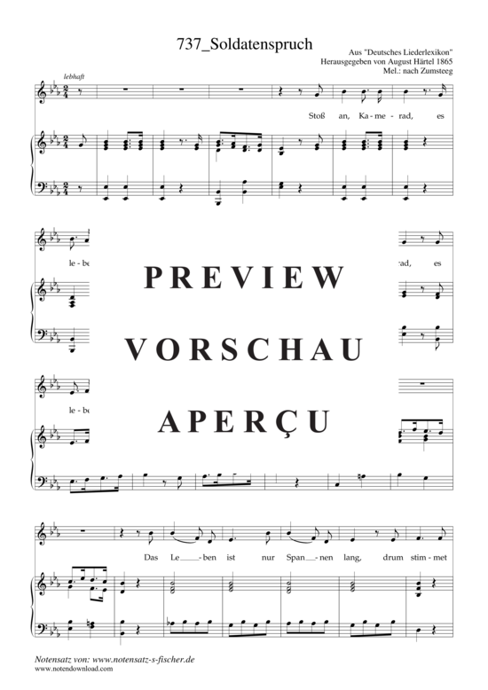 Product gallery: Page 2 of 3 Soldatenspruch , , Piano and Voice