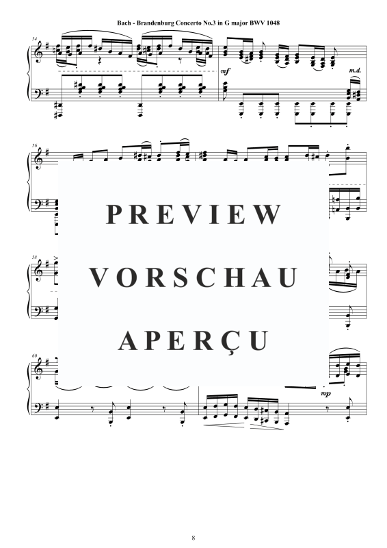Product gallery: Page 9 of 11 Brandenburg Concerto No. 3 in G major BWV 1048, , Solo Piano