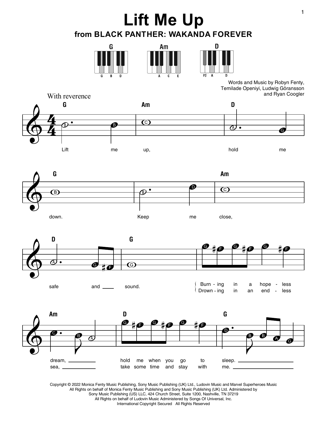 Produktbild zu: Lift Me Up (from Black Panther: Wakanda Forever)