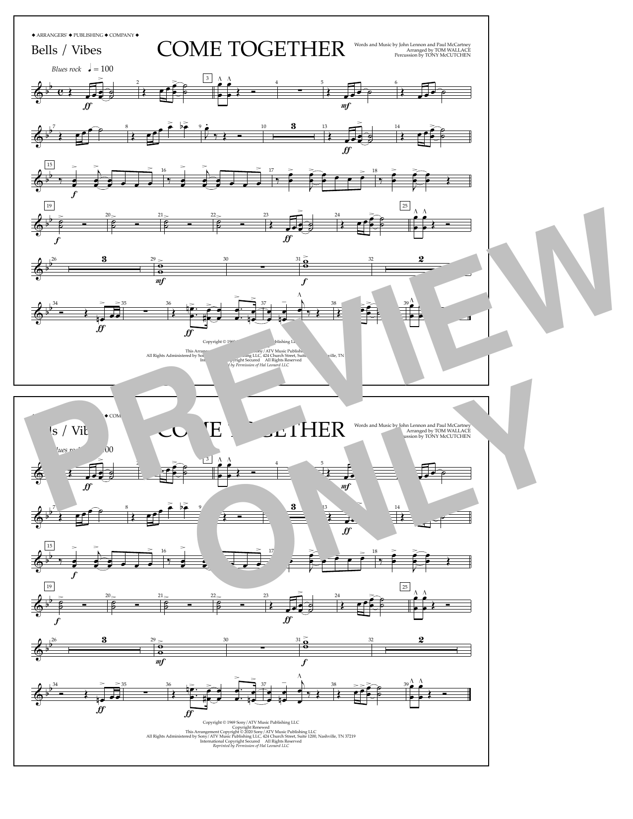 Produktbild zu: Come Together (arr. Tom Wallace) - Bells/Vibes