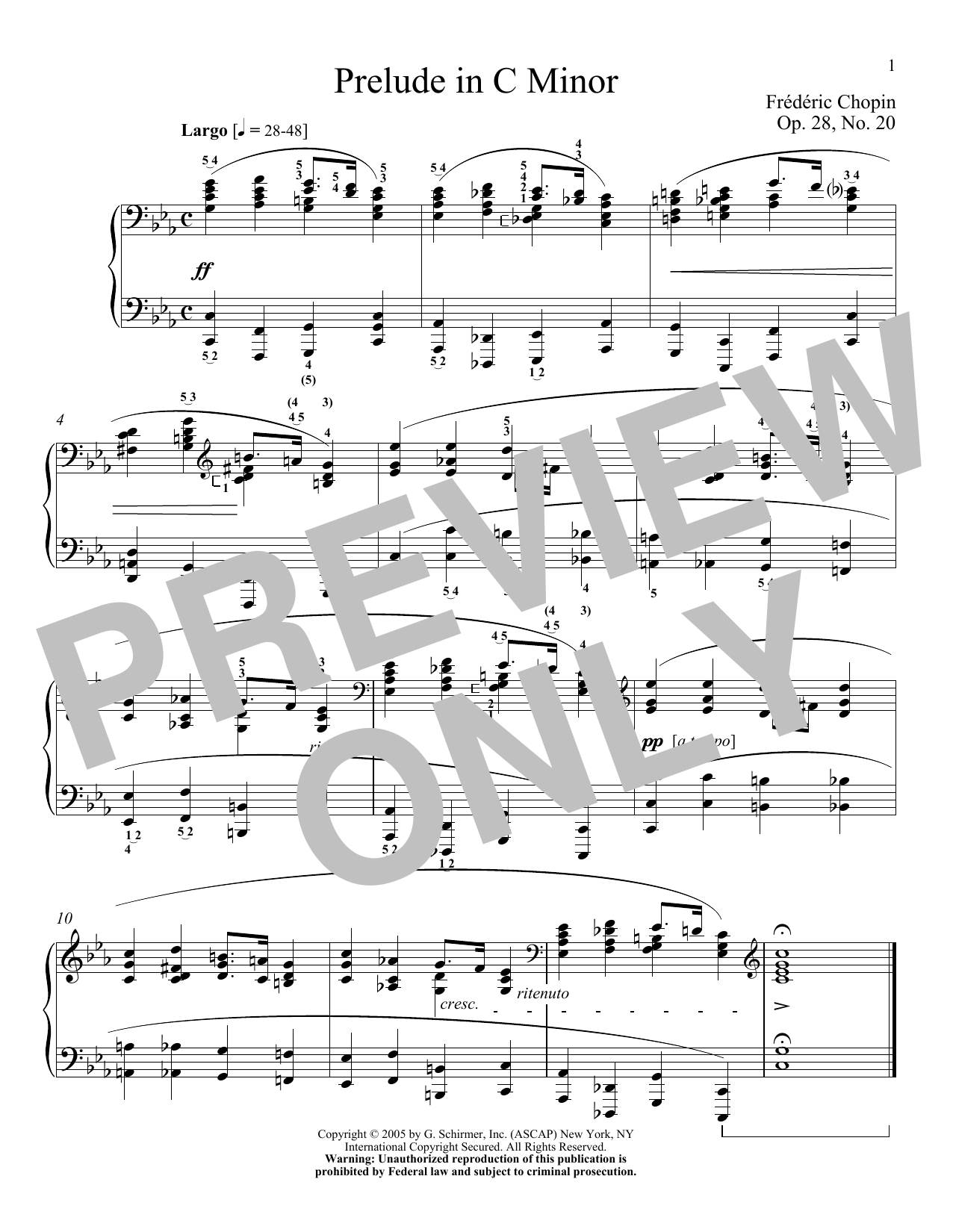 Product picture to: Prelude In C Minor, Op. 28, No. 20