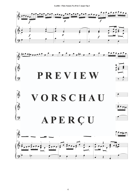 Produktgalerie: Seite 5 von 11 Flute Sonata No.10 in C major Op.4, , Zwei Flöten und Cembalo