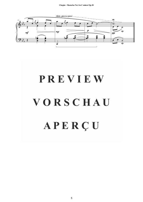 Produktgalerie: Seite 6 von 11 4 Mazurkas Op. 30 für Klavier - Vollständige Partituren, , Klavier Solo