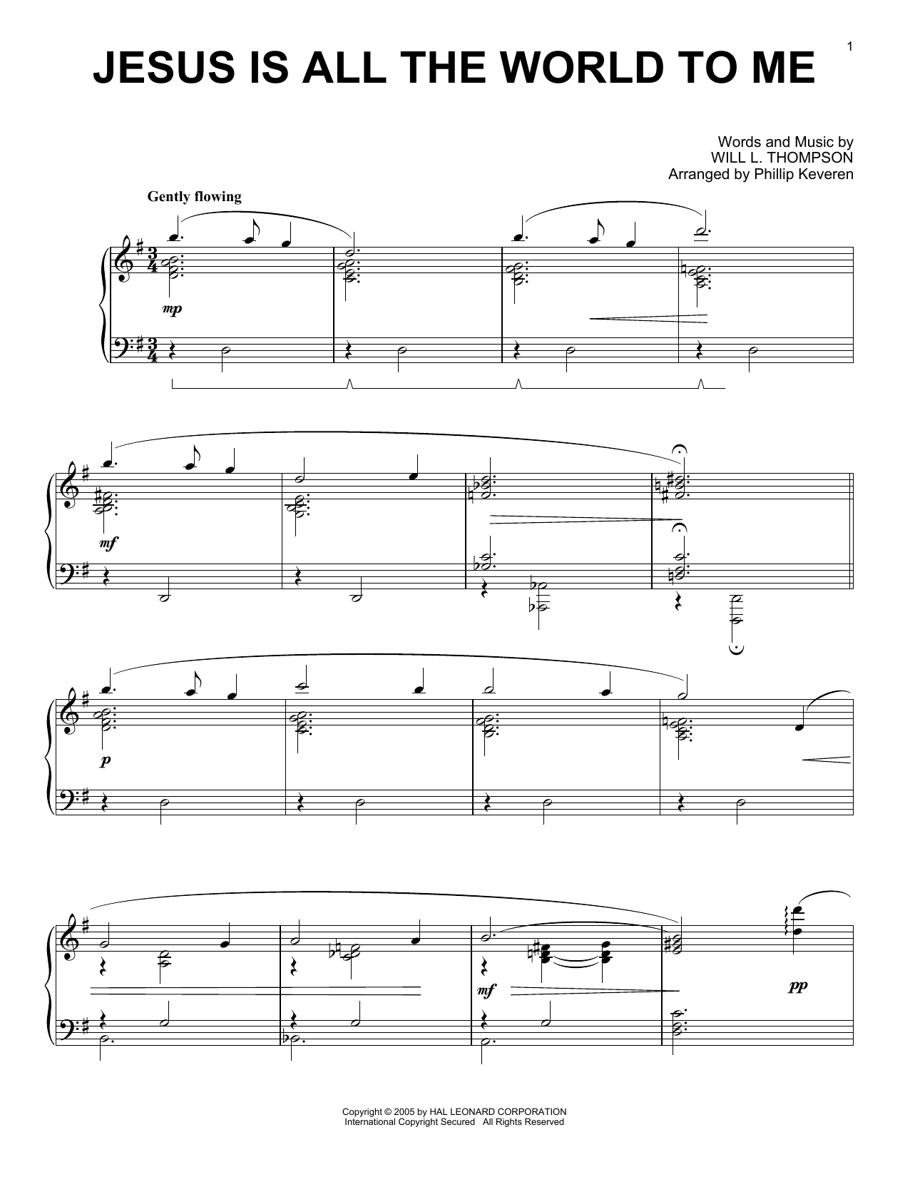 Product picture to: Jesus Is All The World To Me [Jazz version] (arr. Phillip Keveren)