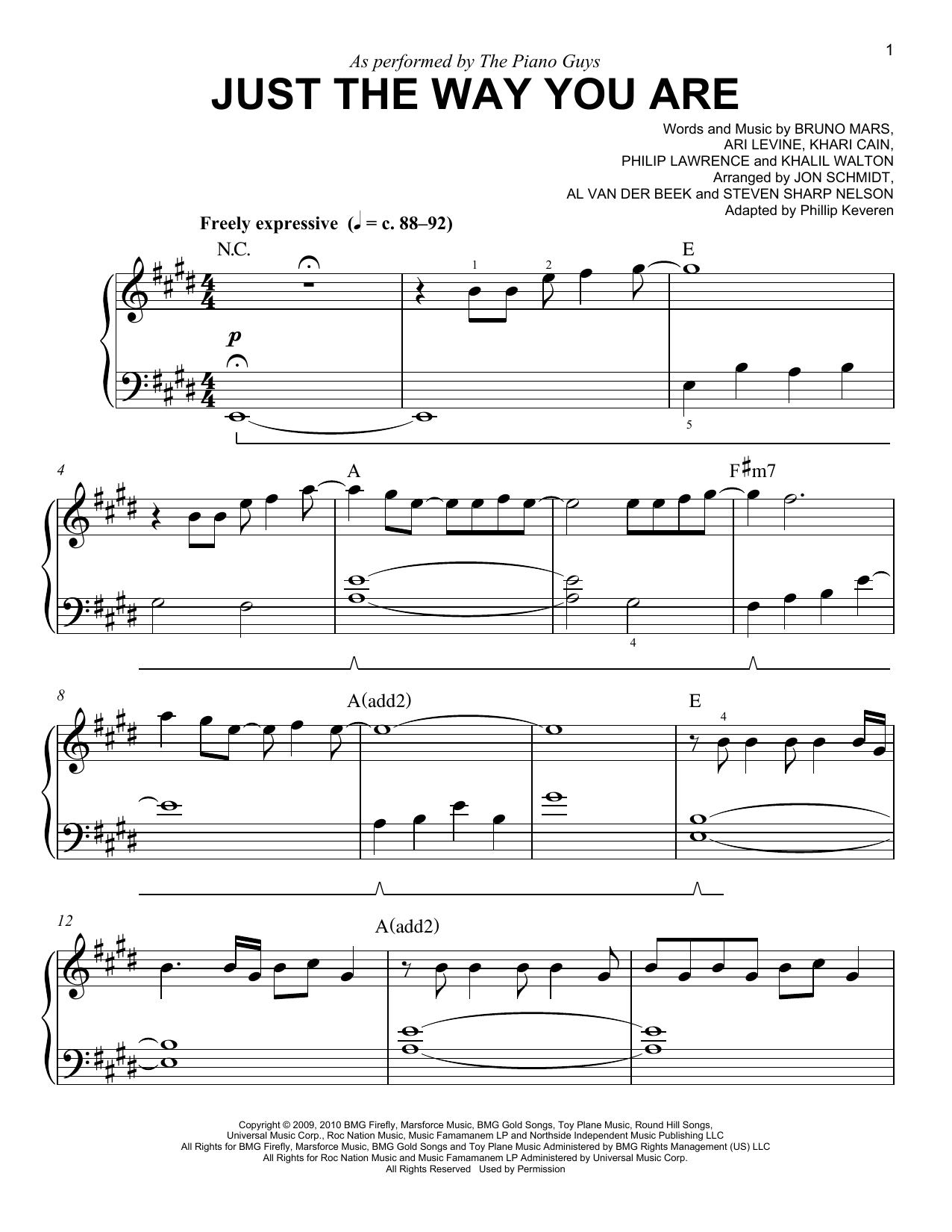 Produktbild zu: Just The Way You Are (arr. Phillip Keveren)