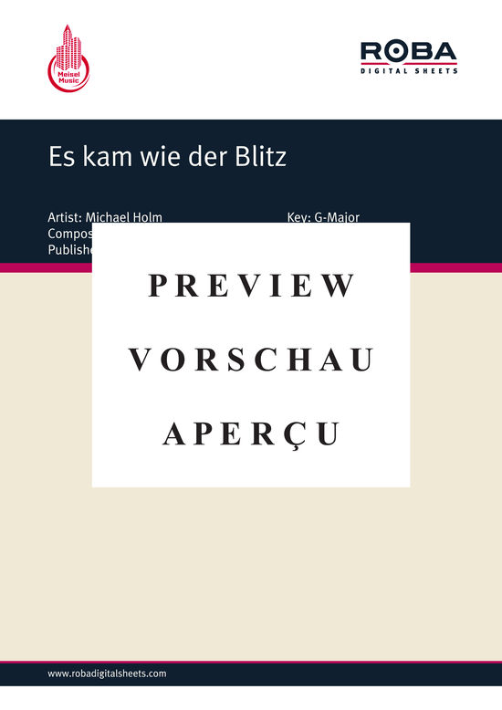 Produktgalerie: Seite 2 von 4 Es kam wie der Blitz, Holm, 	Michael, Klavier und Gesang