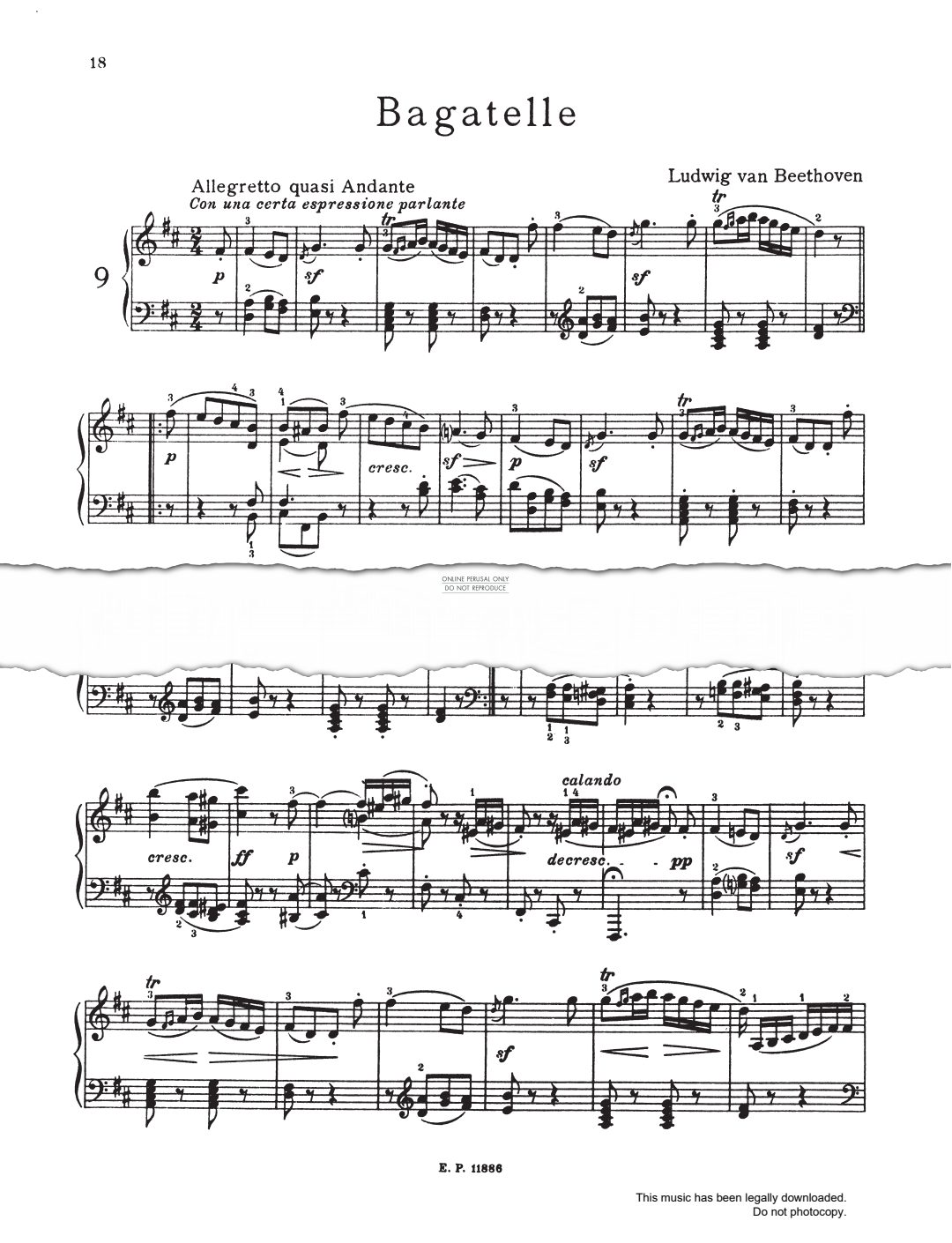 Produktbild zu: Bagatelle In D Major Op.33, No.6