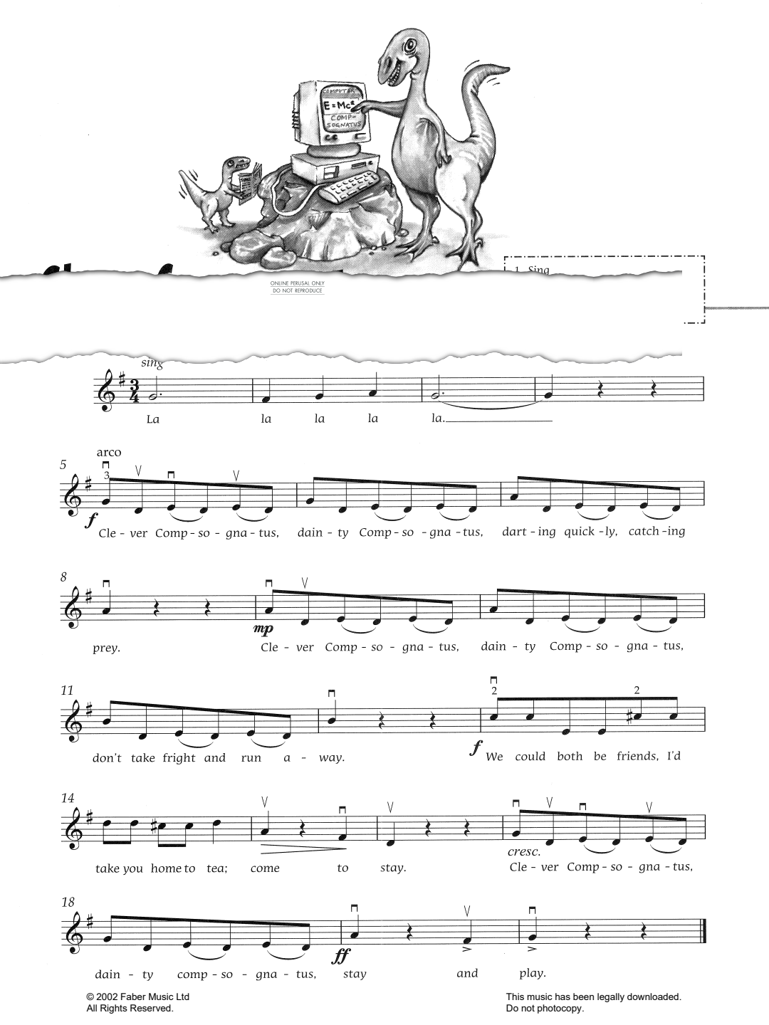 Produktgalerie: Seite 1 von 1 Clever Compsognatus, Pam Wedgwood, Klavier, Violine