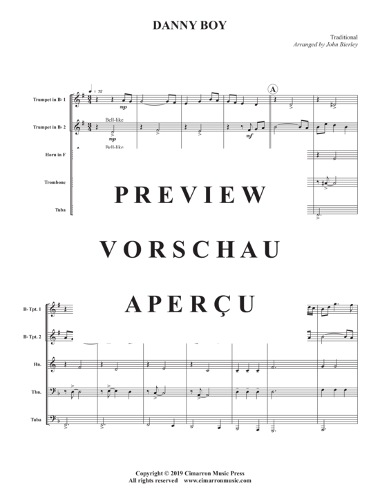 Produktgalerie: Seite 3 von 10 Danny Boy , , (Blechbläser Quintett)