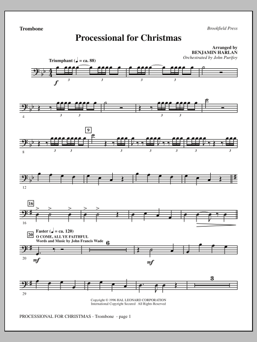 Produktbild zu: Processional For Christmas - Trombone