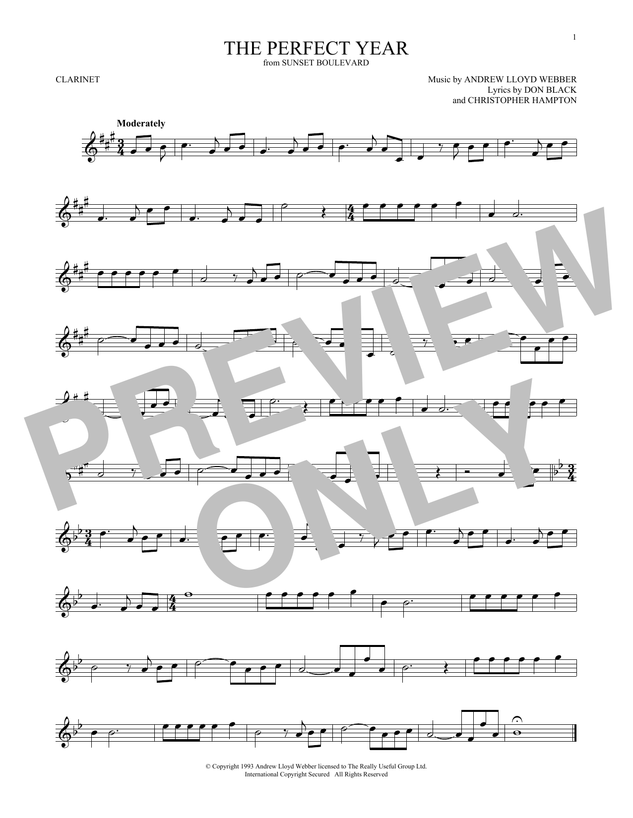 Product gallery: Page 1 of 1 The Perfect Year (from Sunset Boulevard), Andrew Lloyd Webber