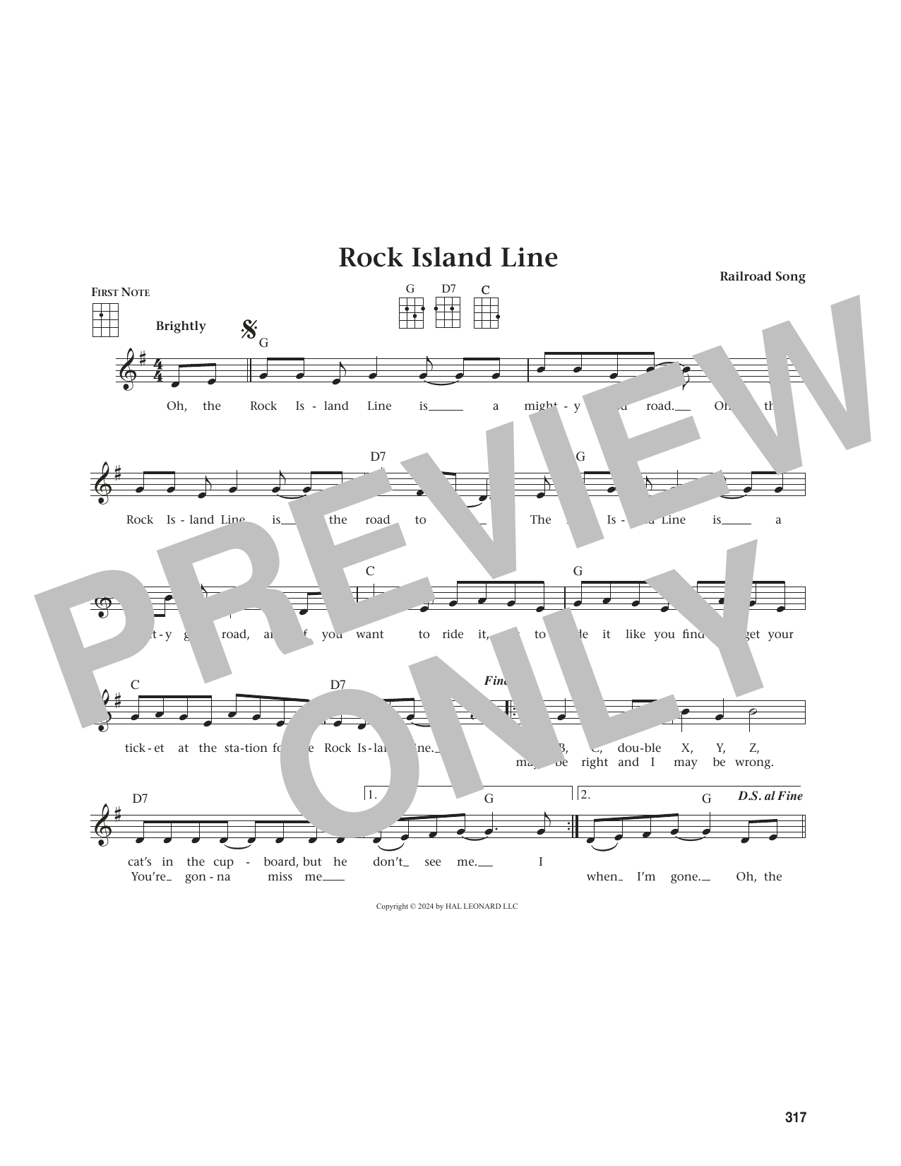Produktgalerie: Seite 1 von 1 Rock Island Line (from The Daily Ukulele) (arr. Jim Beloff), Railroad Song, Ukulele