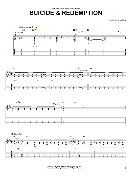 Produktgalerie: Seite 1 von 1 Suicide & Redemption, Metallica, Gitarre