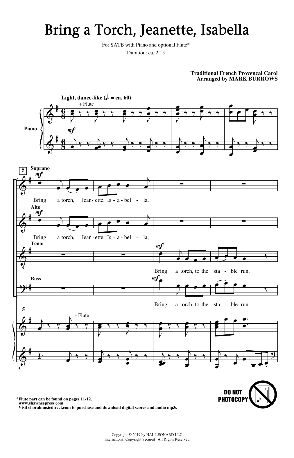 Produktbild zu: Bring A Torch, Jeanette, Isabella (arr. Mark Burrows)